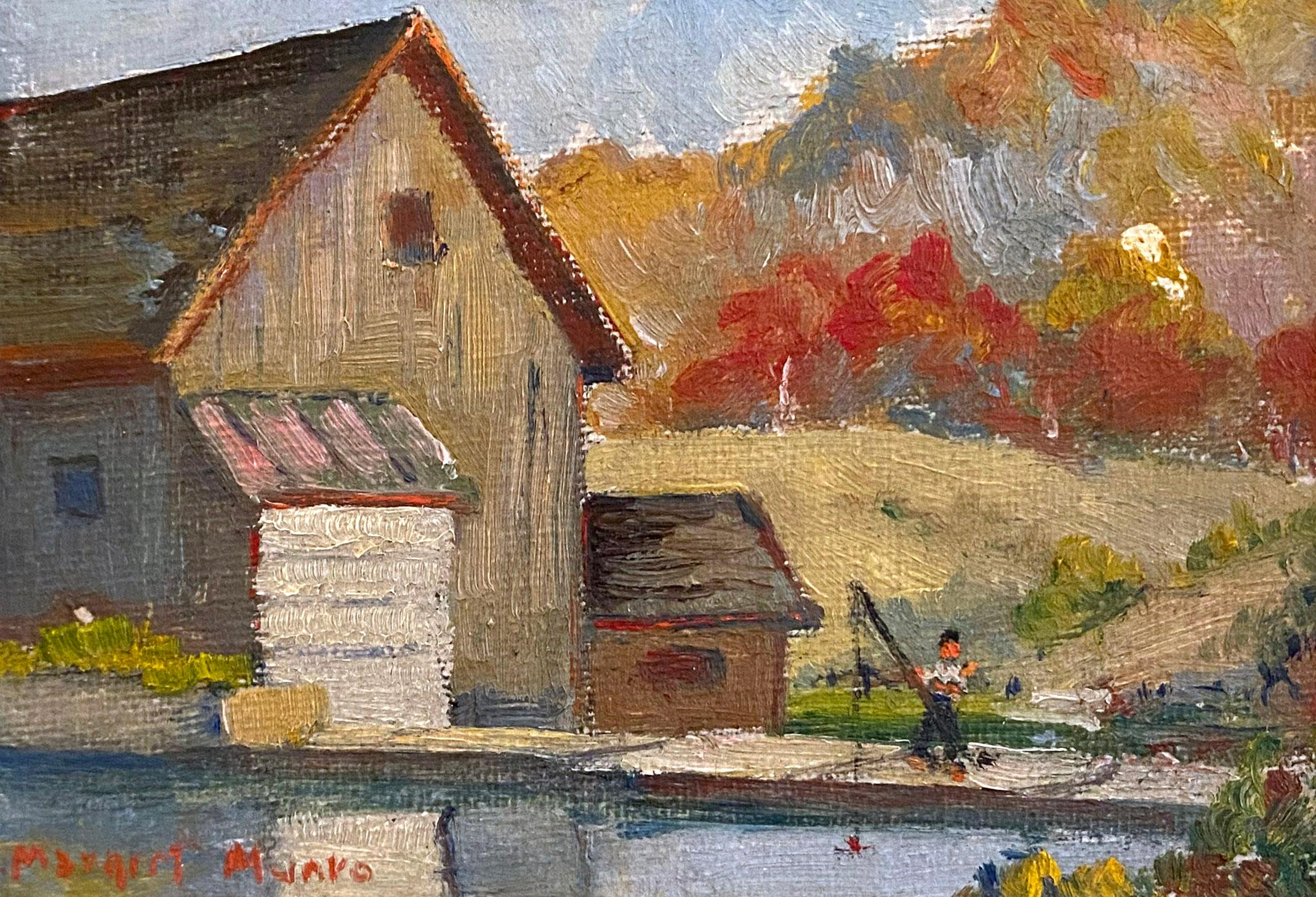 Moderne impressionistische Landschaft, Ölgemälde, gerahmt, weibliche Künstlerin, NY, Paar (Braun), Figurative Painting, von Margaret Munro Stratton McLennan 