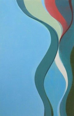 Cirrus-Original Abstract Vertical Modern Painting - Oil on Canvas