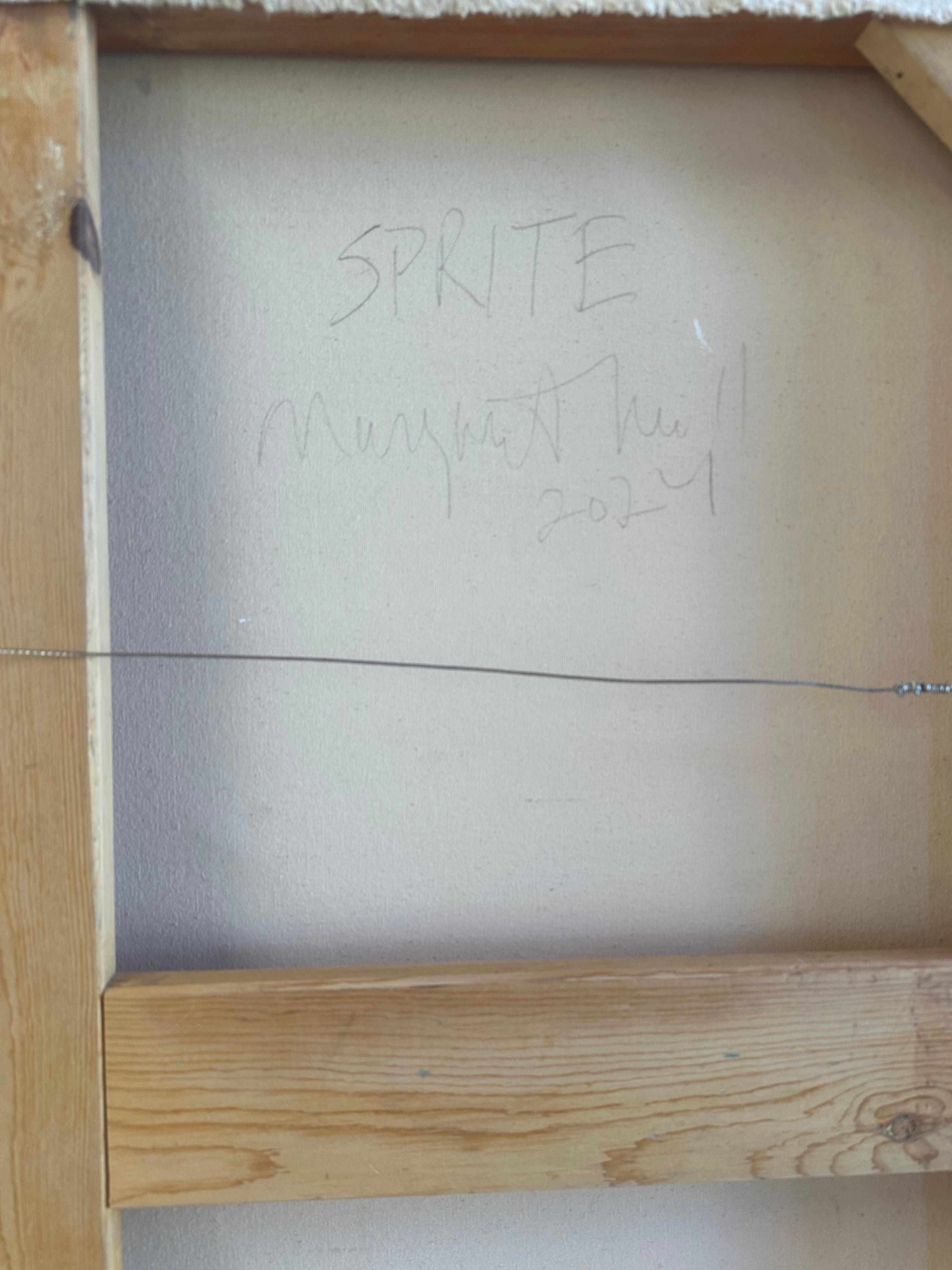 Sprite - Abstraktes Gemälde Blau Rosa Teal Mauve Taupe Undulation Waves, 2024 im Angebot 6