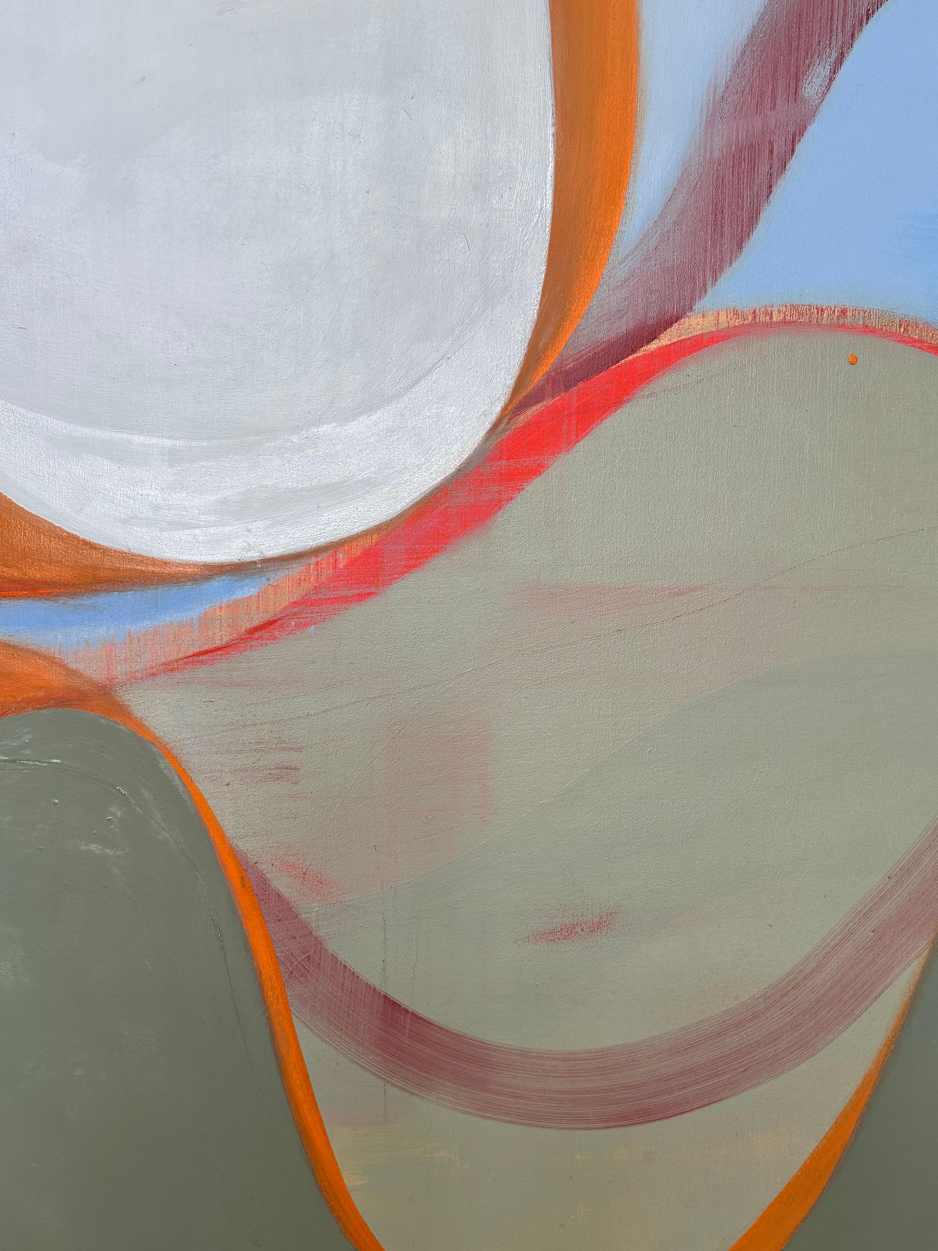 Sweet Talk - Pittura astratta Verde Magenta Rosa Marrone Arancione Onde, 2025 in vendita 3