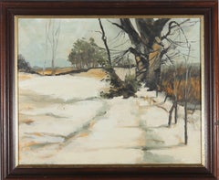 Margaret Parker (1925-2012) - Huile encadrée du 20e siècle, Peinture de neige à Riplingham