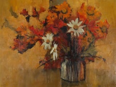 Margaret Parker (1925-2012) – Ölgemälde, Wildblumen in einer Vase, Mitte des 20. Jahrhunderts