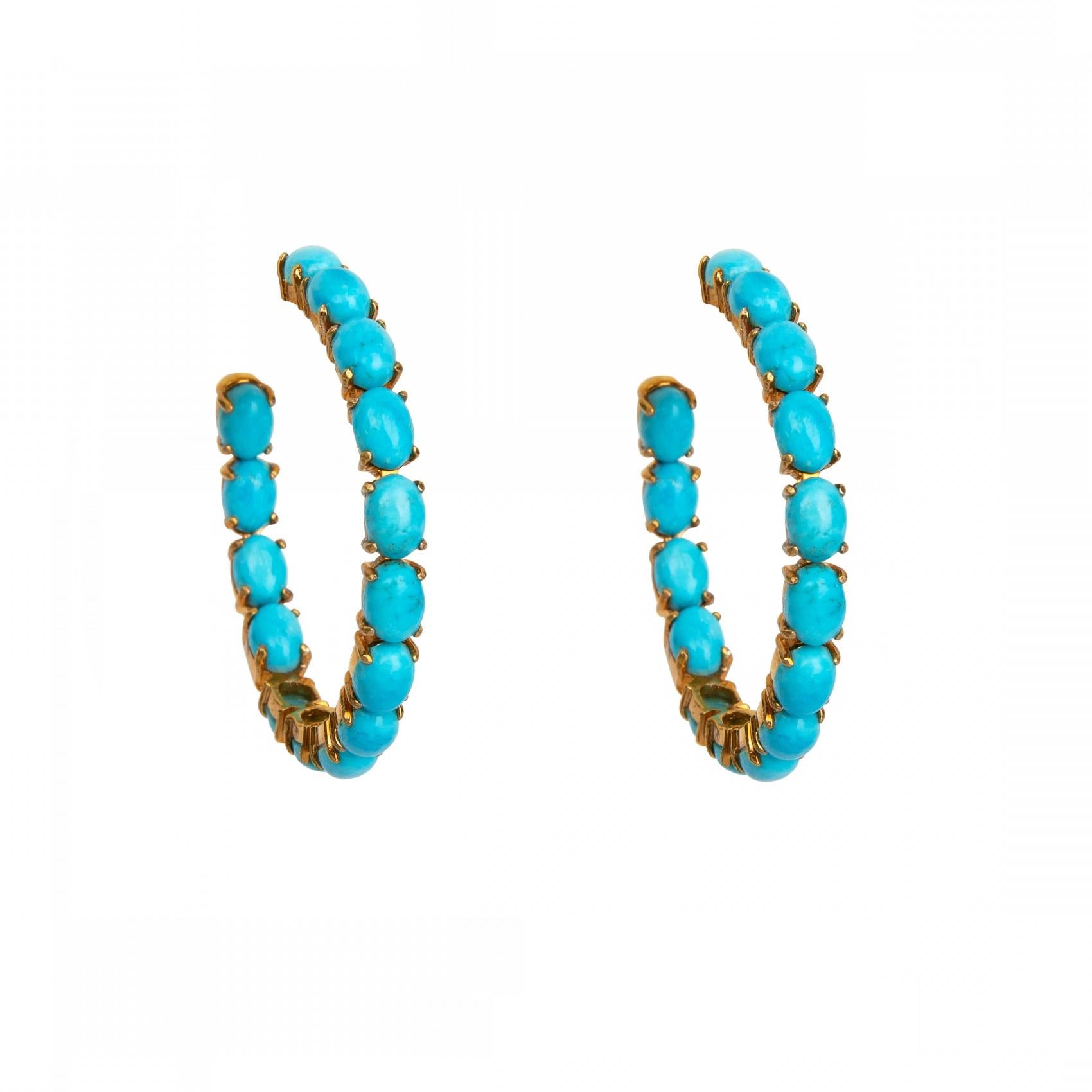 These classic hoops are meticulously crafted from exquisite semi-precious stones, and their post butterfly closure ensures both security and comfort. Lightweight and versatile, they are the perfect choice to elevate your style with a touch of