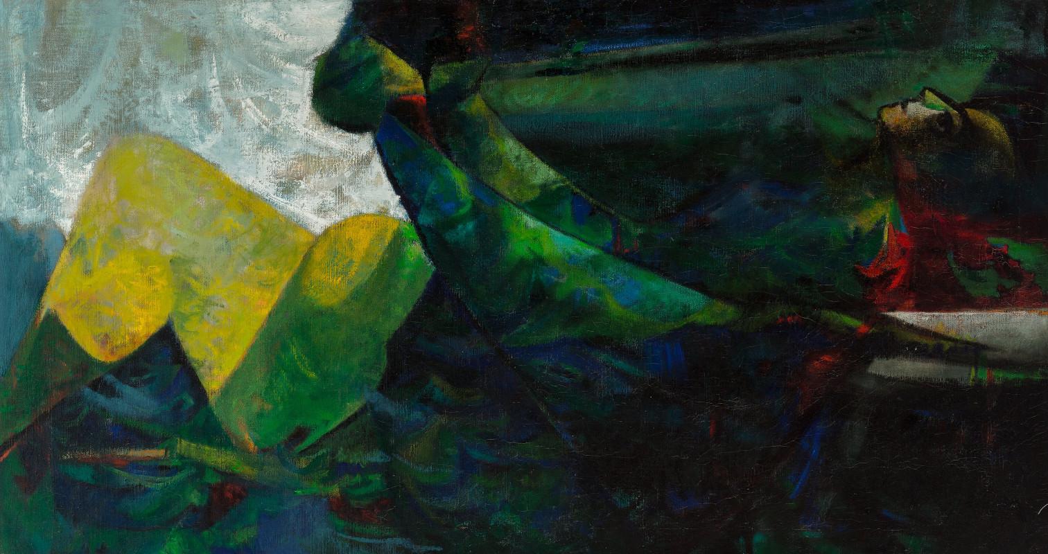 Margaret Putnam Figurative Painting - "INTO THE DEEP"  JONAH