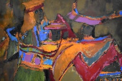 « THE DANCE », L'artiste de San Antonio MARGARET PUTNAM (1913-1989) BOLD BEAUTIFUL COLORS