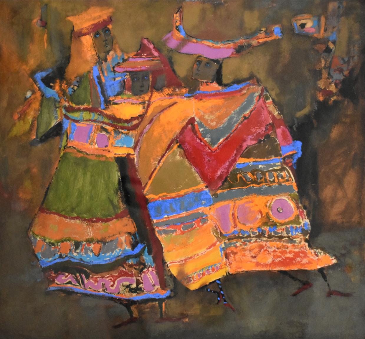 "THE DANCE" San Antonio Artist MARGARET PUTNAM (1913-1989) BOLD BEAUTIFUL COLORS