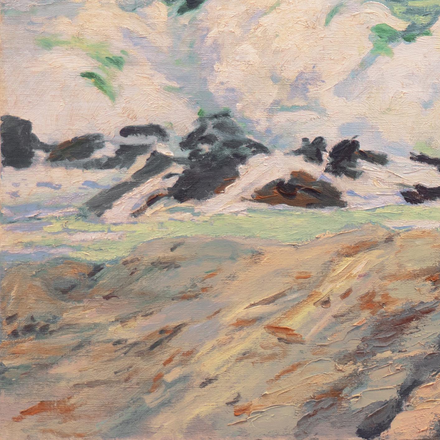 „Pacific Surf at Sunset“, Oakland Museum, Women Painters of the West, SWA, GGE (Grau), Landscape Painting, von Margaret Rogers