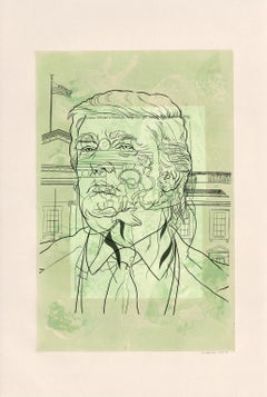 Margaret Roleke, Green Envy, 2016-18, monoprint, collage, silkscreen, 22 x 15