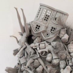 Margaret Roleke, Holy Torture, 2016, children's toys, spray enamel, wood