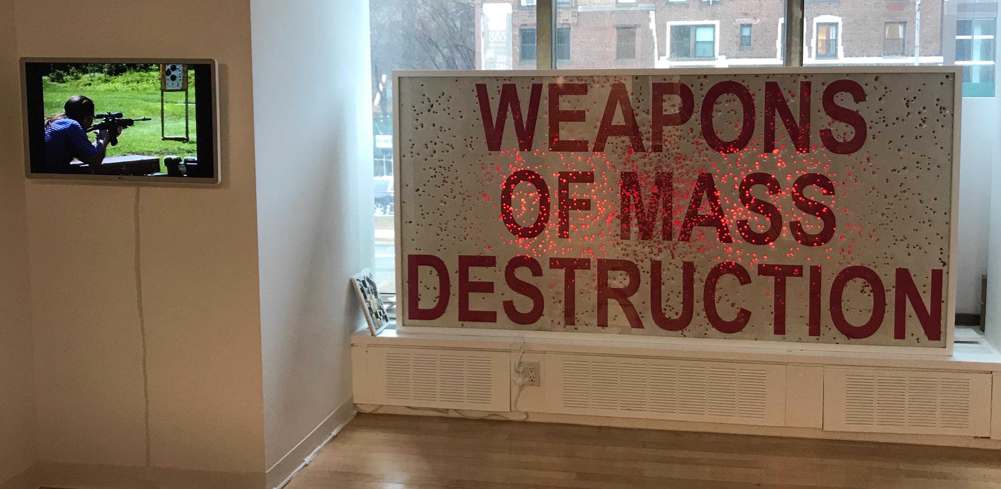 Margaret Roleke, Weapons of Mass Destruction, 2019, Lichtkasten mit Video  im Angebot 3