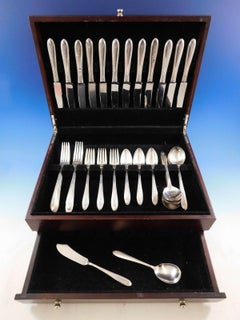 Margaret Rose by National Sterling Silver Flatware Set for 12 Service 62 Pieces