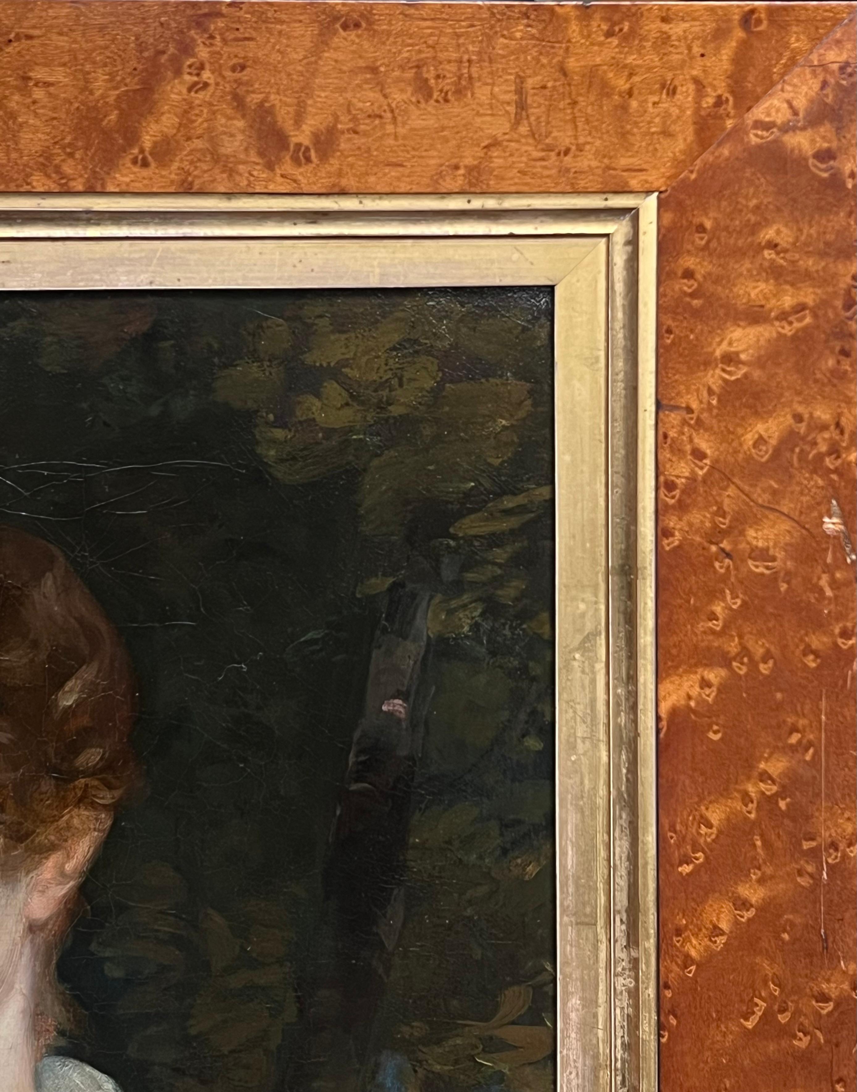 Feine frühe viktorianische Porträt einer englischen Dame Ölgemälde Ahorn Holzrahmen im Angebot 2