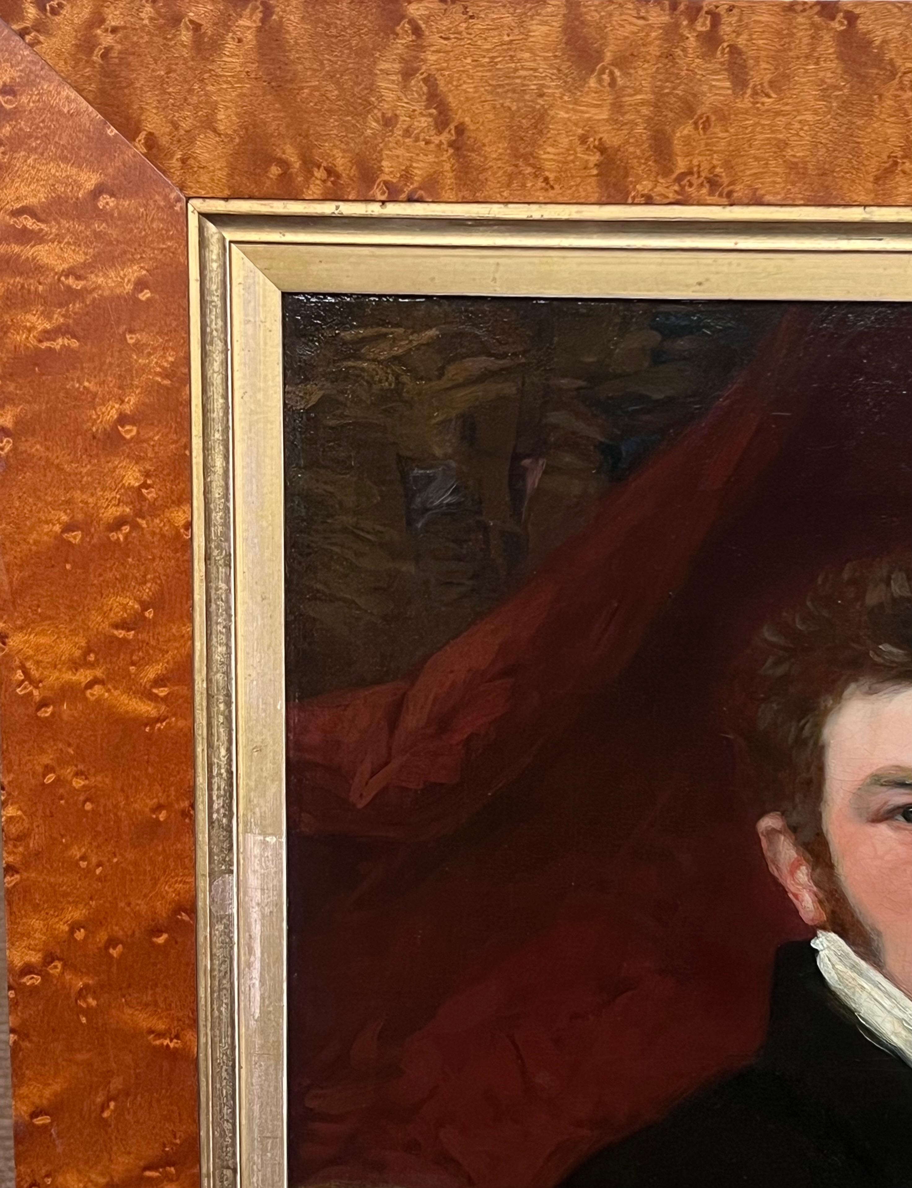 Feine frühen viktorianischen Porträt der englischen Gentleman Ölgemälde in Ahornholz Fr (Viktorianisch), Painting, von Margaret Sarah Carpenter