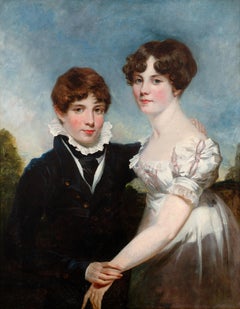 Double portrait of a brother and sister, c. 1830s