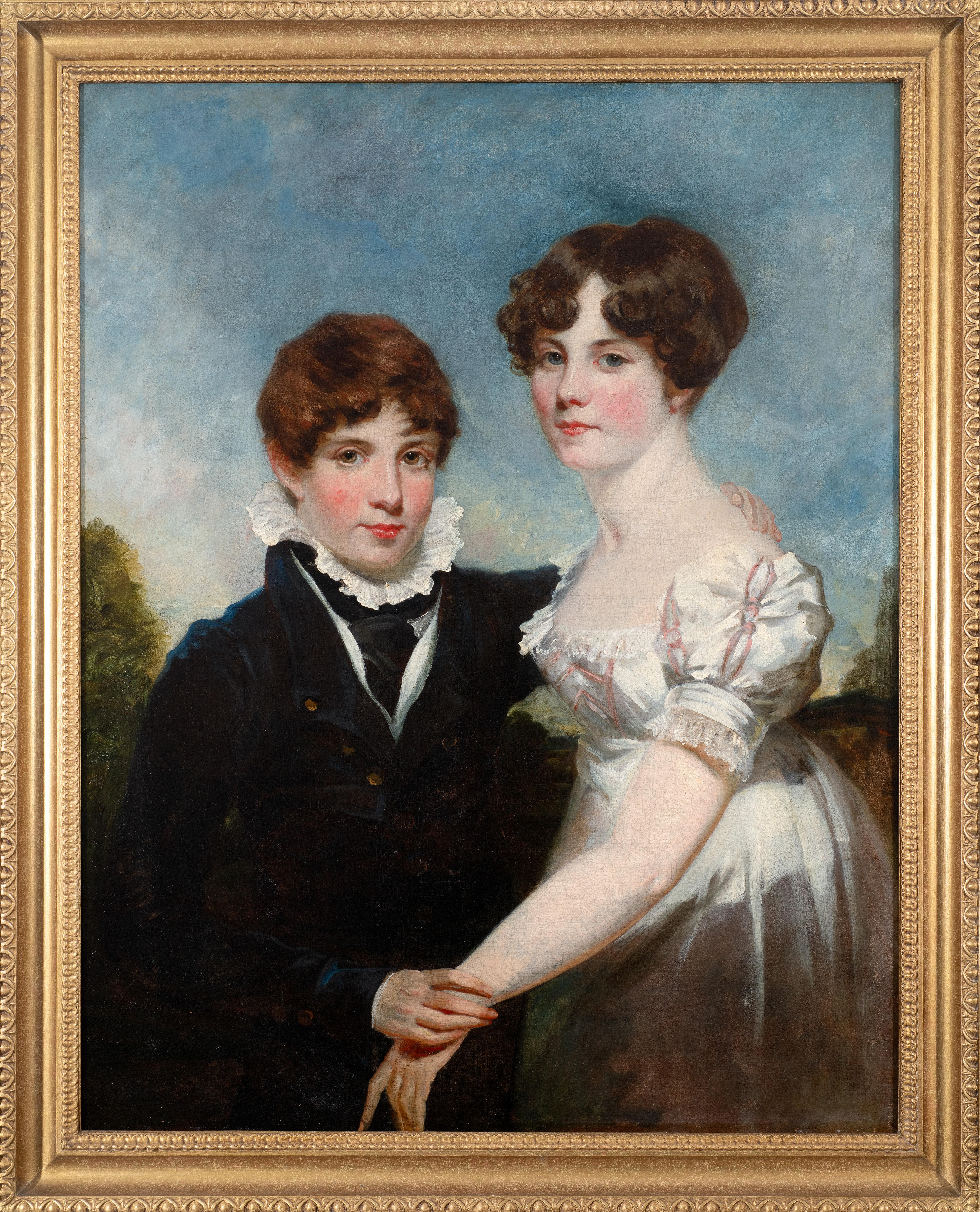 Margaret Sarah Carpenter Portrait Painting - Double portrait of a brother and sister, c. 1830s
