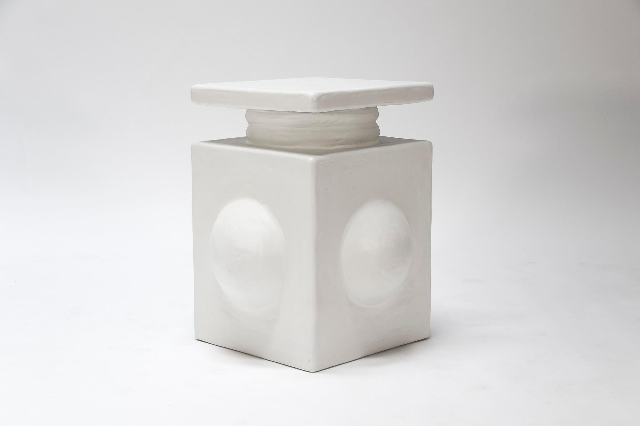 Post-Modern Margaret Side Table in Gypsum & Fiberglass by Brent Warr Studios For Sale