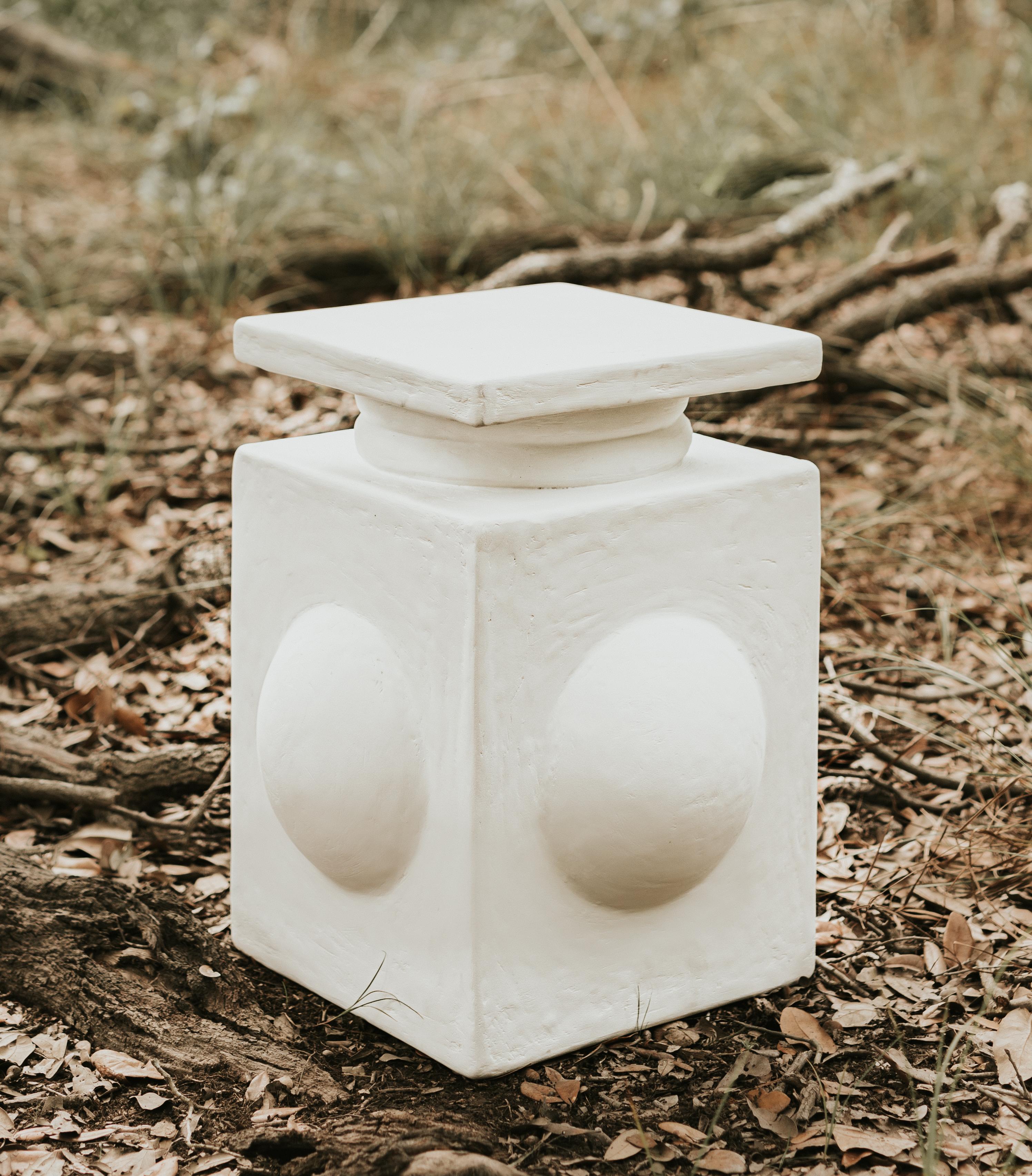 Contemporary Margaret Side Table in Gypsum & Fiberglass by Brent Warr Studios For Sale
