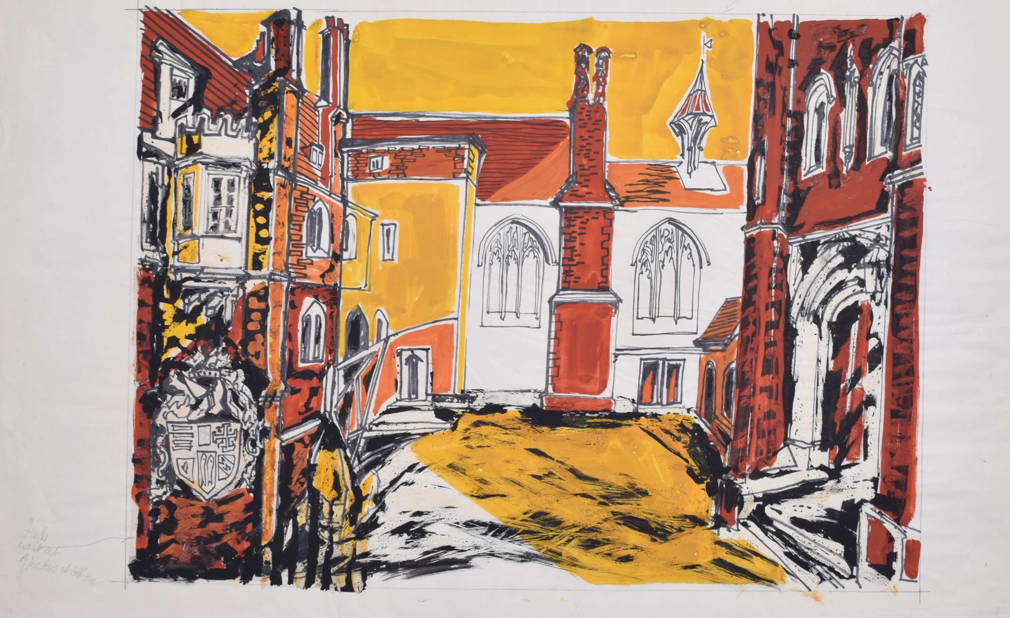 Queens' College, Cambridge II dipinto da Margaret Souttar in vendita 4