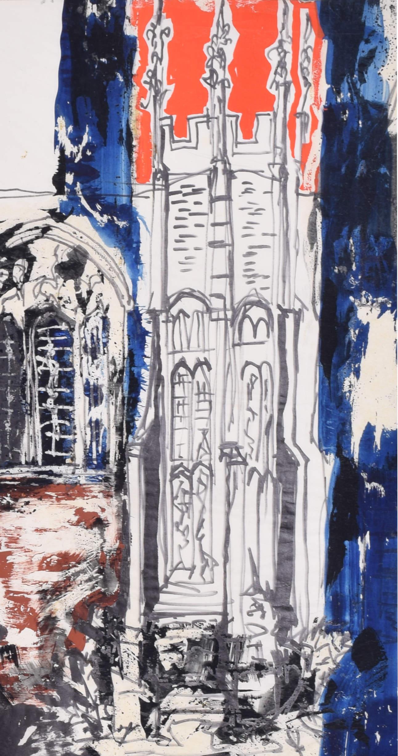 Queens' College, Cambridge I painting by Margaret Souttar For Sale 3