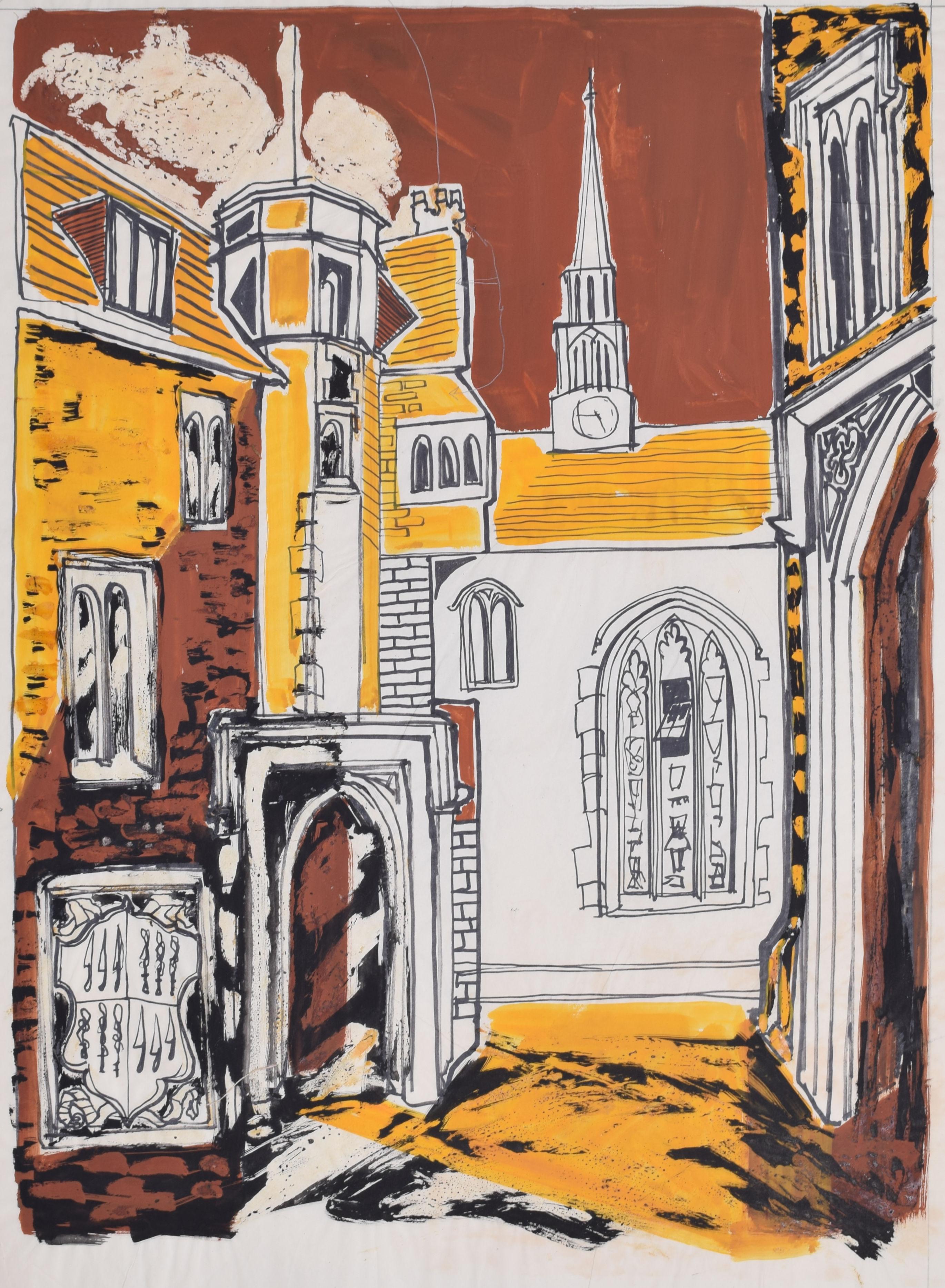Magdalene College, Cambridge III pintura de Margaret Souttar en venta 4