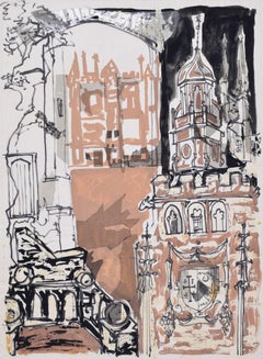 Selwyn College, Cambridge I painting by Margaret Souttar