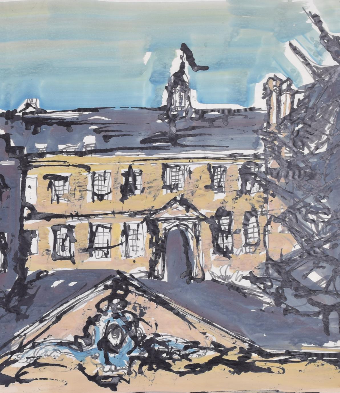 Trinity Hall, Cambridge II, Gemälde von Margaret Souttar im Angebot 3