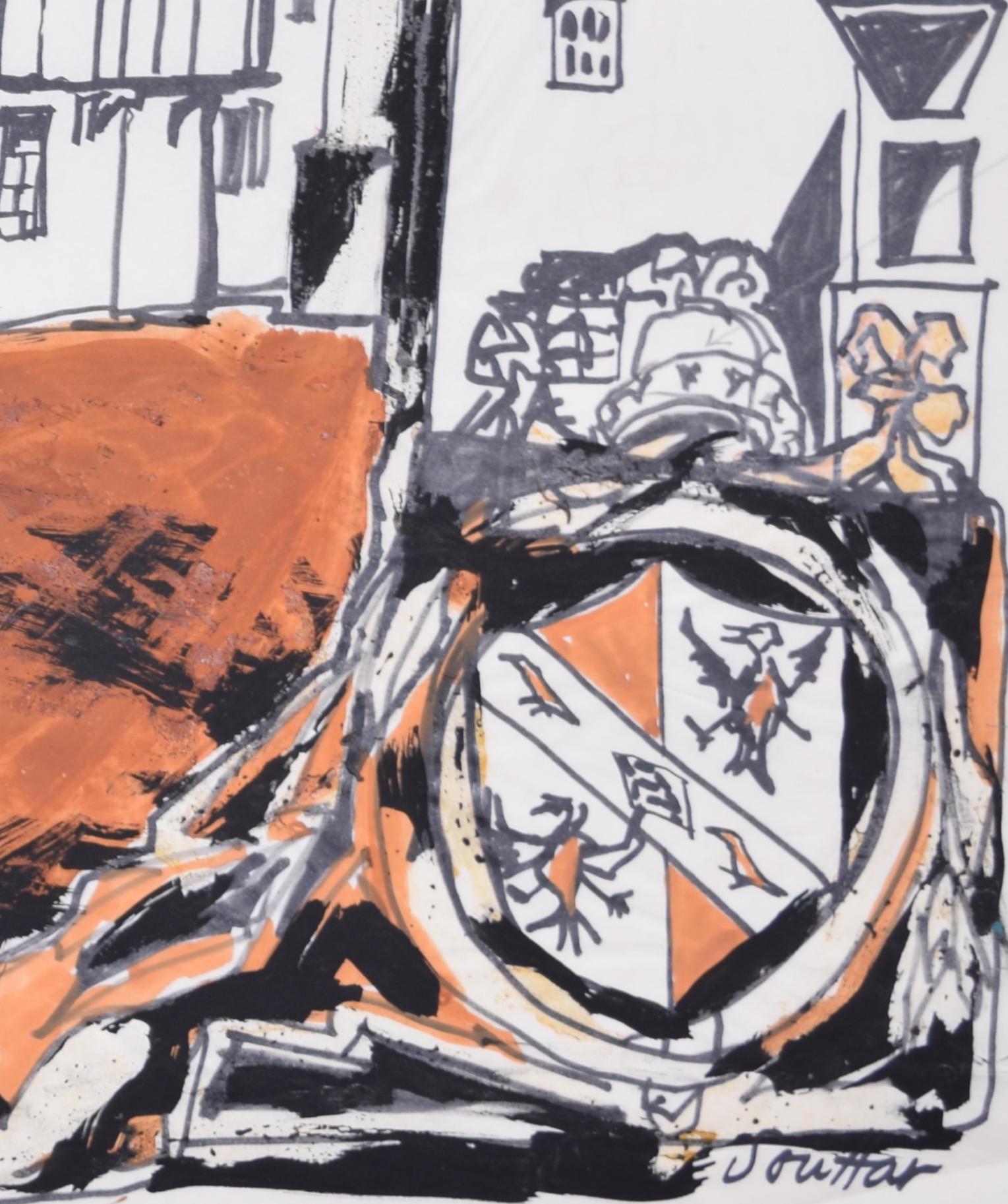 Peinture du Magdalene College, Cambridge II de Margaret Souttar en vente 1