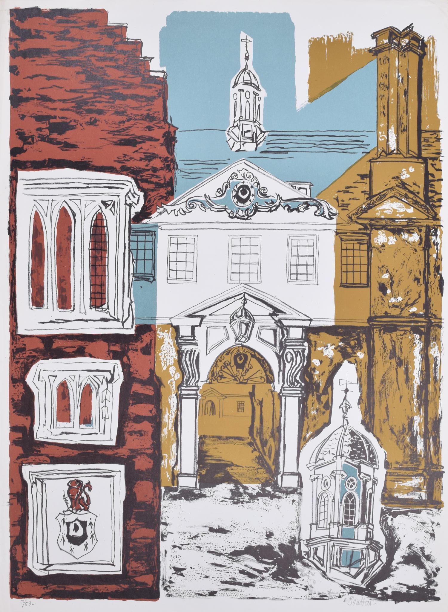 To see our other views of Oxford and Cambridge, scroll down to "More from this Seller" and below it click on "See all from this Seller" - or send us a message if you cannot find the view you want.

Margaret Souttar (1914 – 1987)
Trinity Hall,