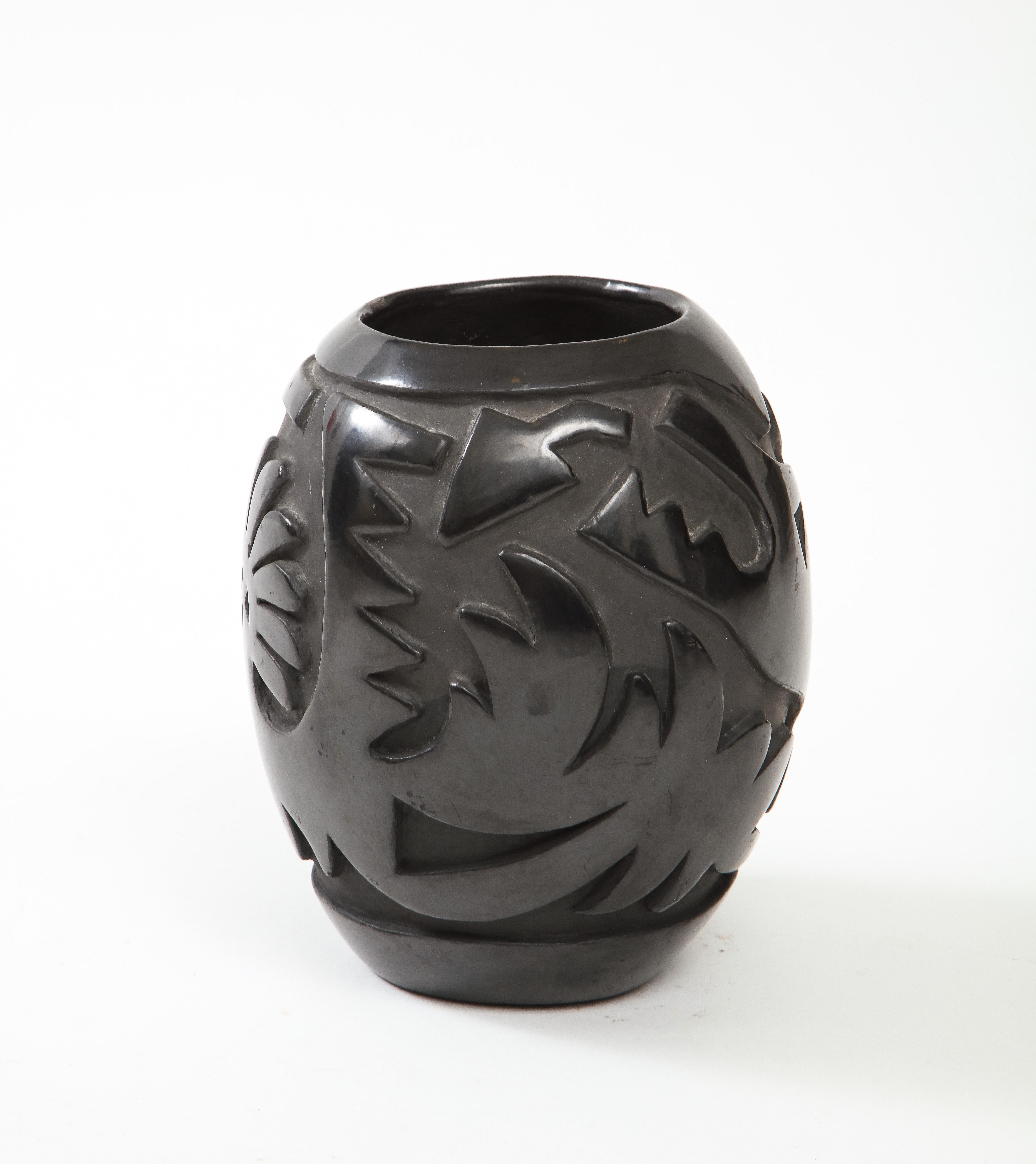 Native American Margaret Tafoya, Pueblo Carved Black Pottery Vase