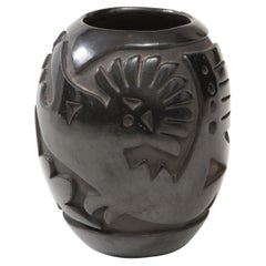 Margaret Tafoya, Pueblo Carved Black Pottery Vase