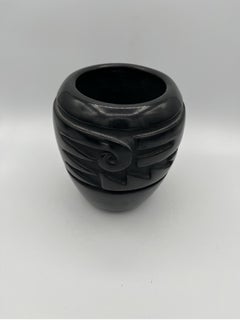 Margaret Tafoya Santa Clara Native American Carved Blackware Pottery Vase