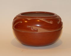 Margaret Tafoya Santa Clara Redware Pot, Water Serpent Design