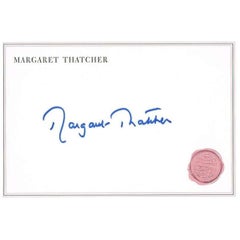Margaret Thatcher Autograph on Card