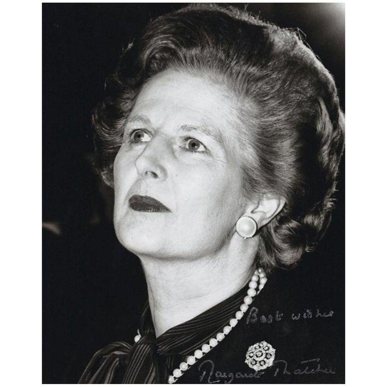Margaret Thatcher Signed Photograph In Good Condition In Jersey, GB