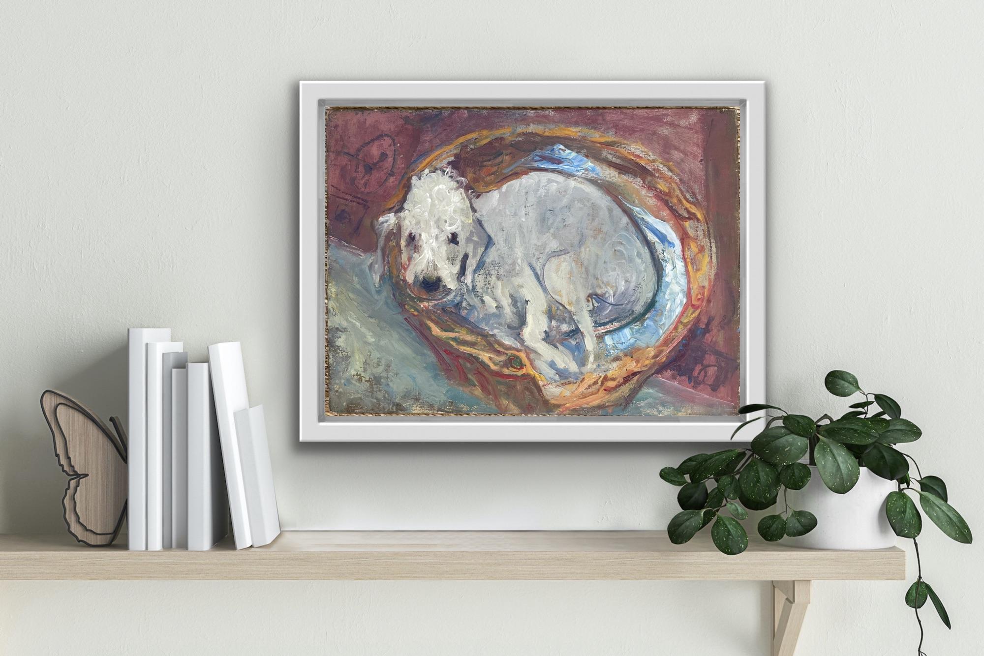 Animal Painting Dog Oil Royal College Art Artist Modern Bedlington Terrier  4