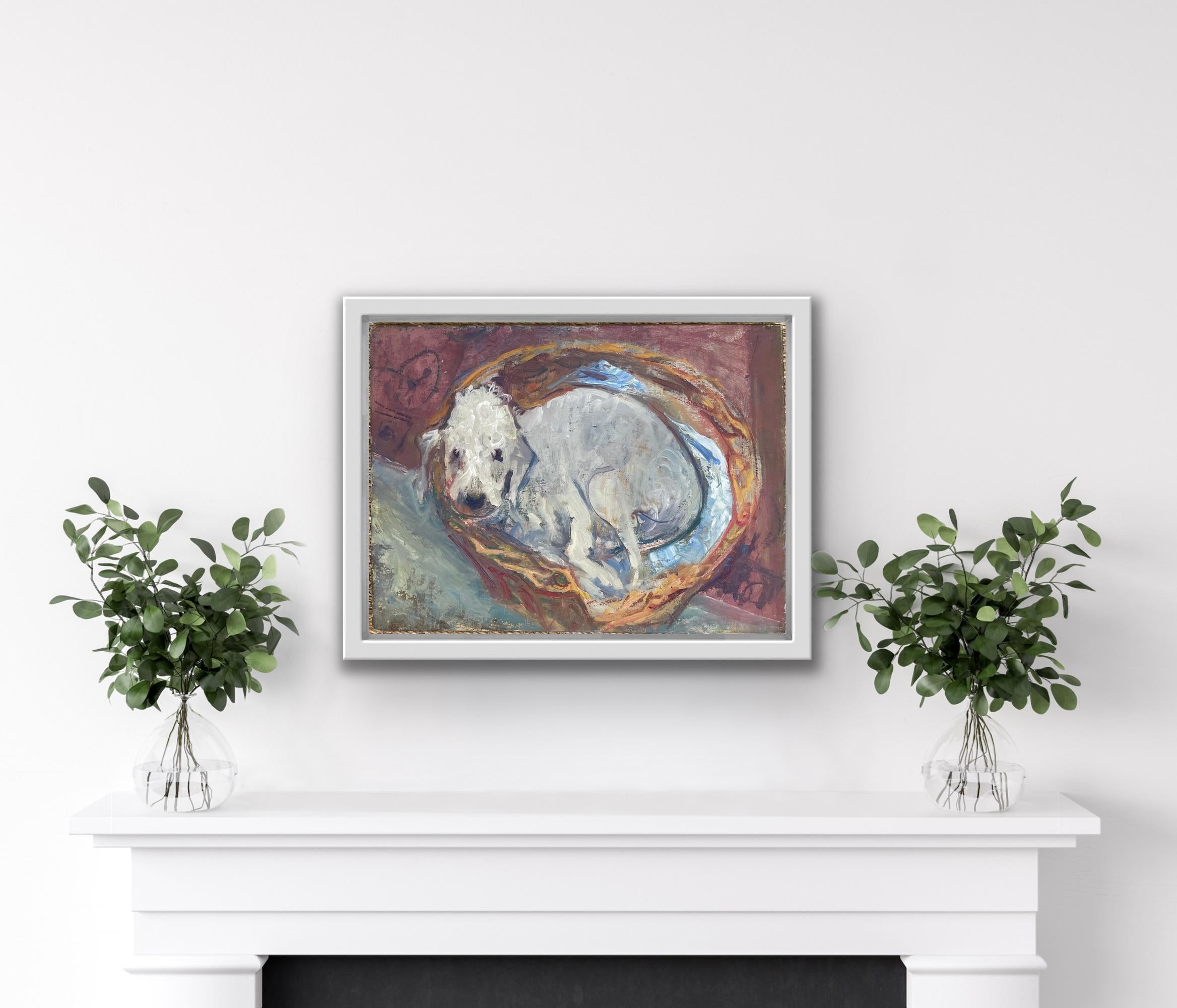 Animal Painting Dog Oil Royal College Art Artist Modern Bedlington Terrier  2