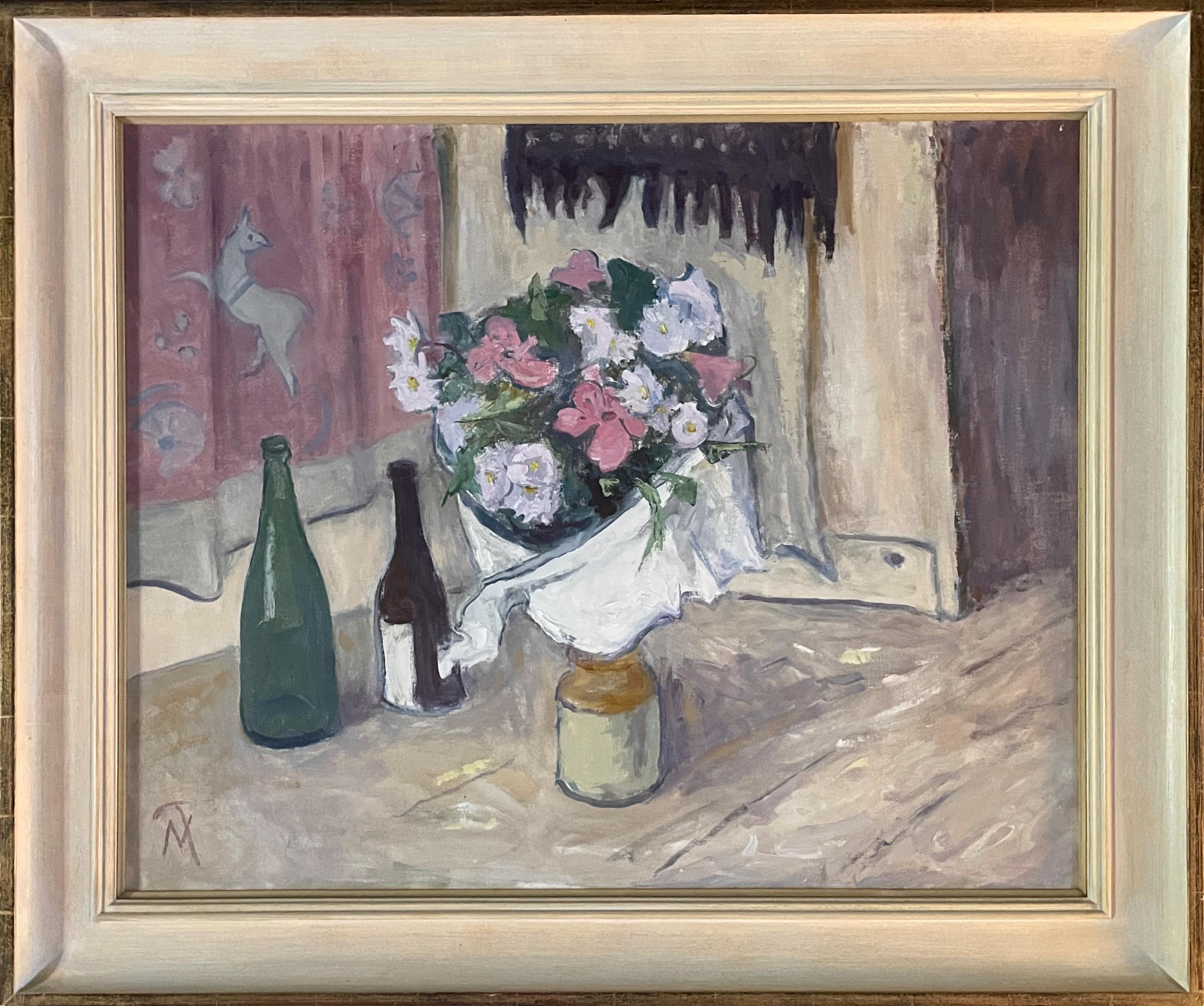 Margaret Thomas Still-Life Painting - Impressionist Royal Academy Oil on Canvas Modern British Art Flowers Slade 