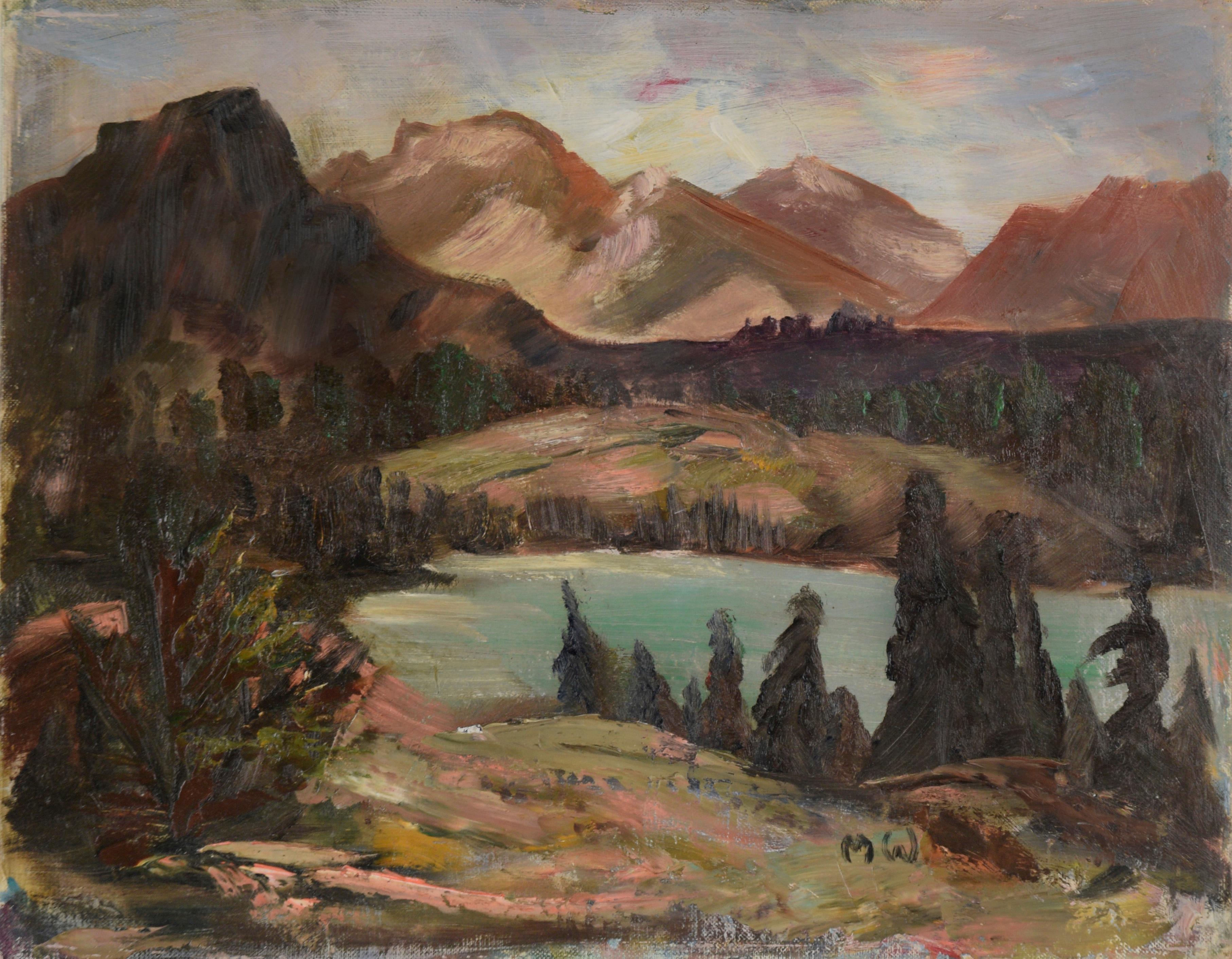 Margaret Ward Landscape Painting - California Lake Landscape 