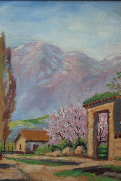 "Andes Mountains Of Chili" Pastel Rural Village Mountain Landscape Painting