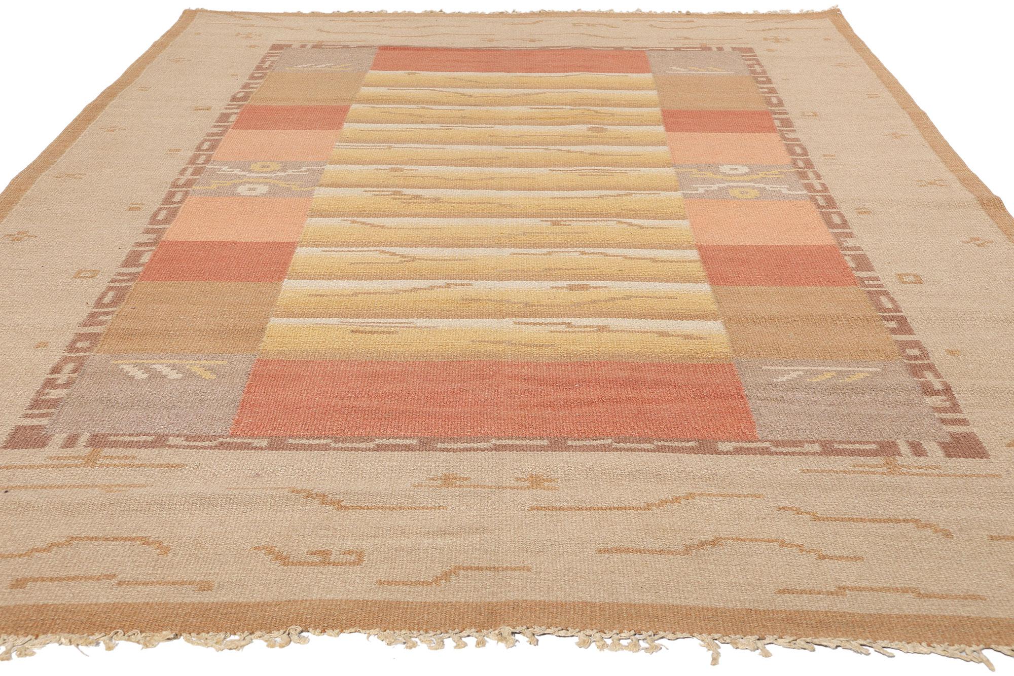 Hand-Woven 1920's Margareta Ahlstedt-Willandt Finnish Röllakan, Art Deco Bauhaus For Sale