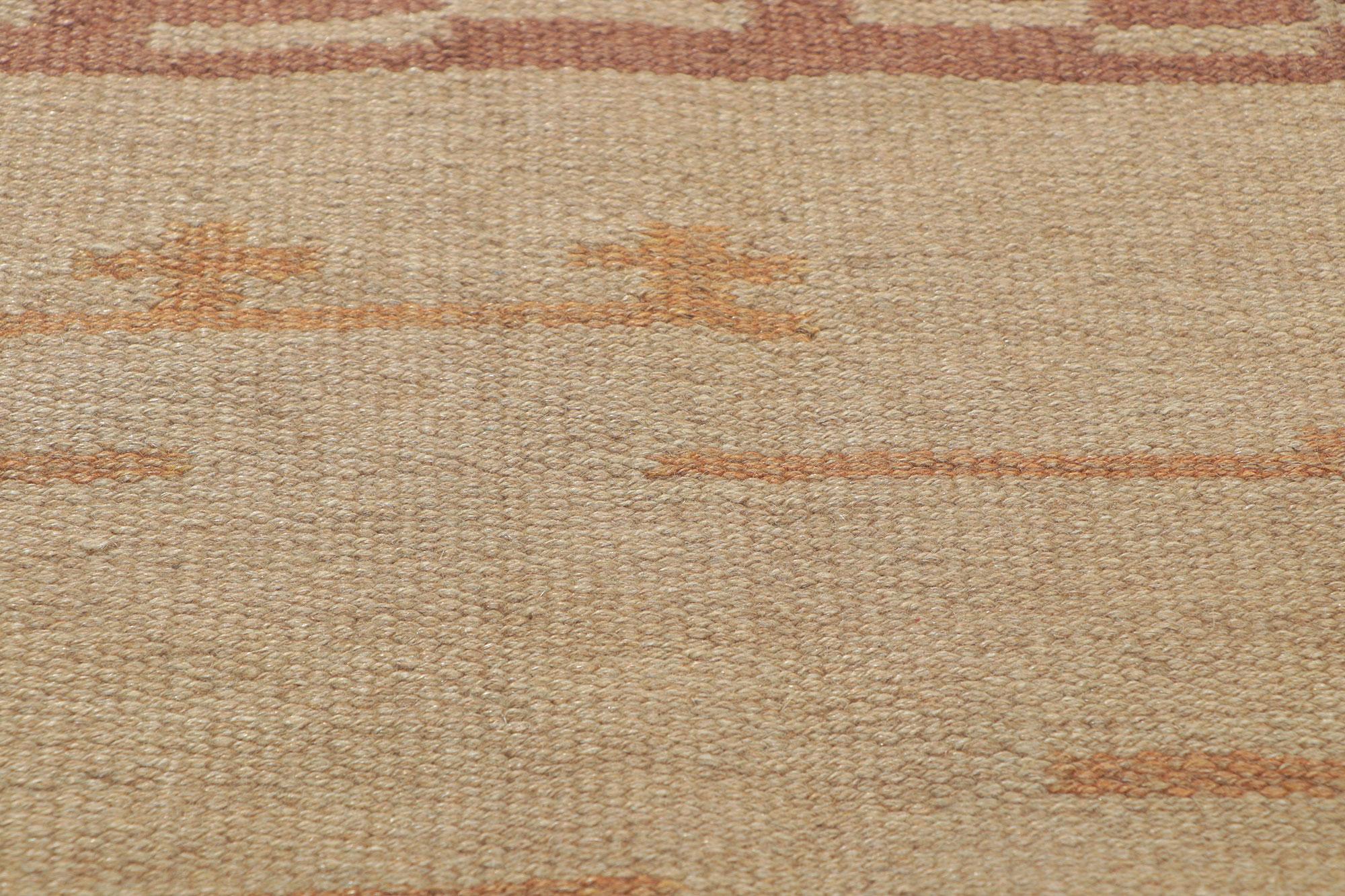 20th Century Margareta Ahlstedt-Willandt Finnish Flatweave Rug, Lempäälän Mattokutomo Oy For Sale