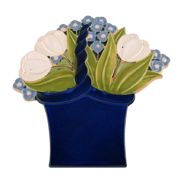 Margareta Hennix para Gustavsberg, Placa mural grande, Ramo de flores