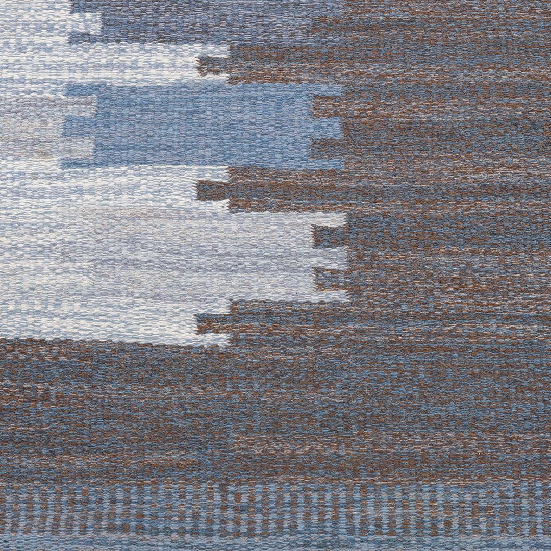 Scandinavian Modern Margareta Lundahl Röllakan Rug Midcentury Swedish Hand-Woven Flatweave, 1950s For Sale