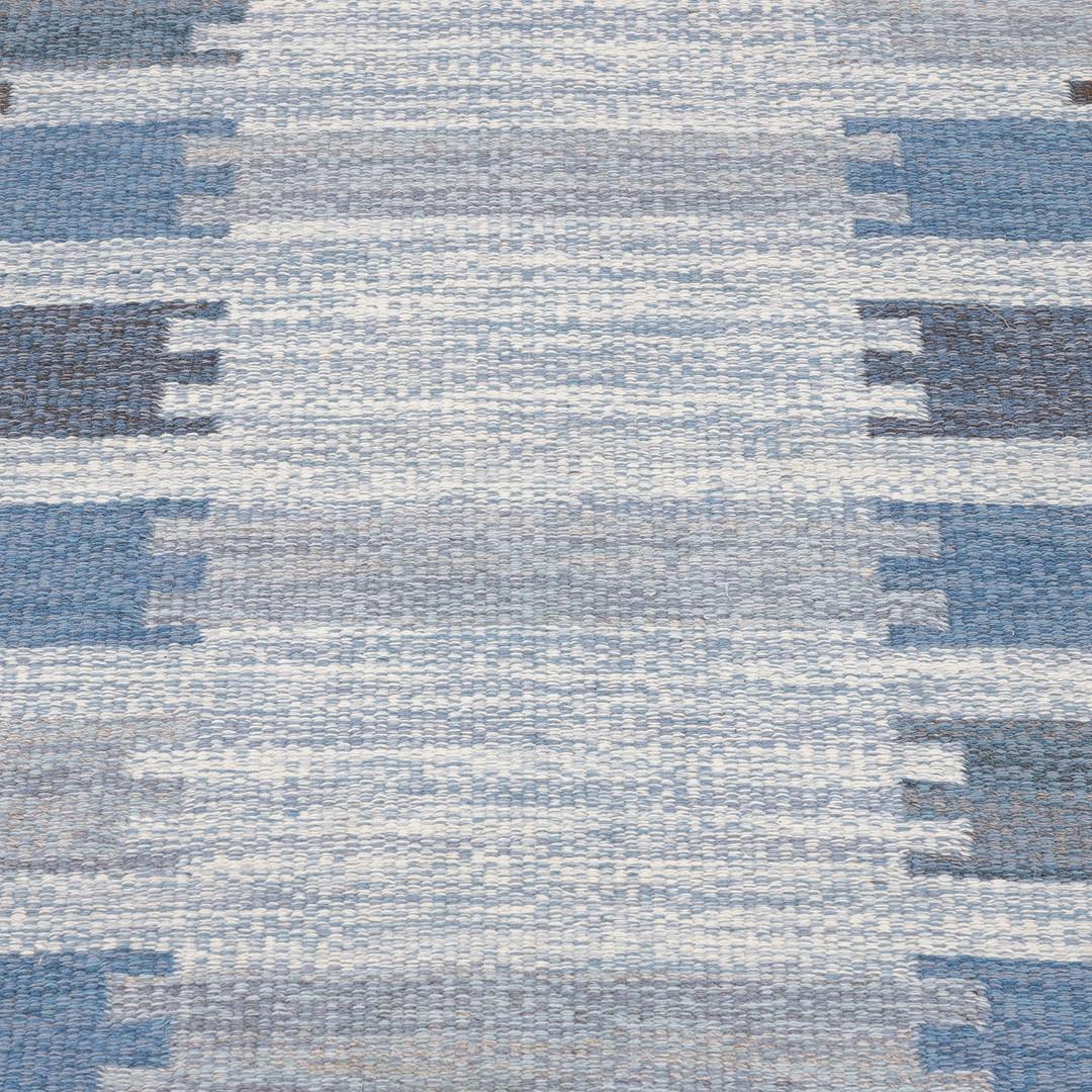 Margareta Lundahl Röllakan Rug Midcentury Swedish Hand-Woven Flatweave, 1950s In Good Condition For Sale In WIJCKEL, NL