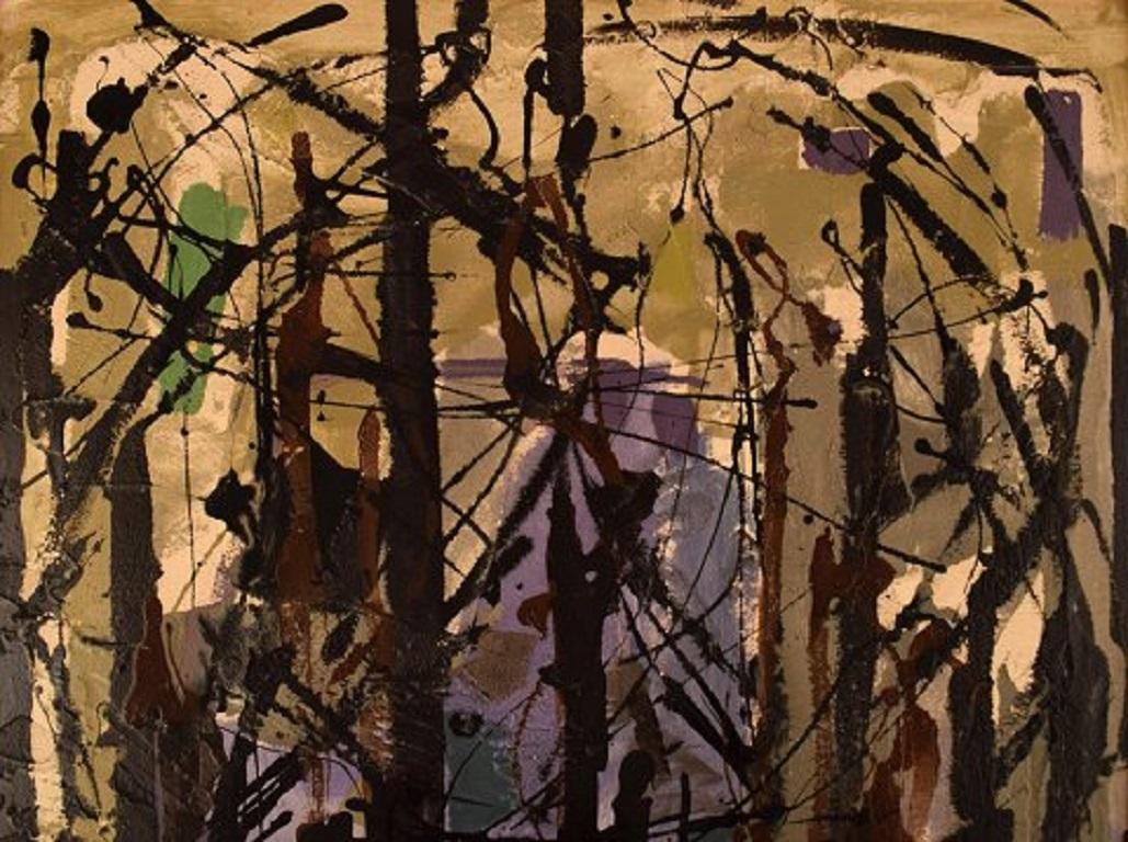 Margareta Sandberg-Hög, artista sueca, Óleo sobre tabla, años 60 Escandinavo moderno en venta