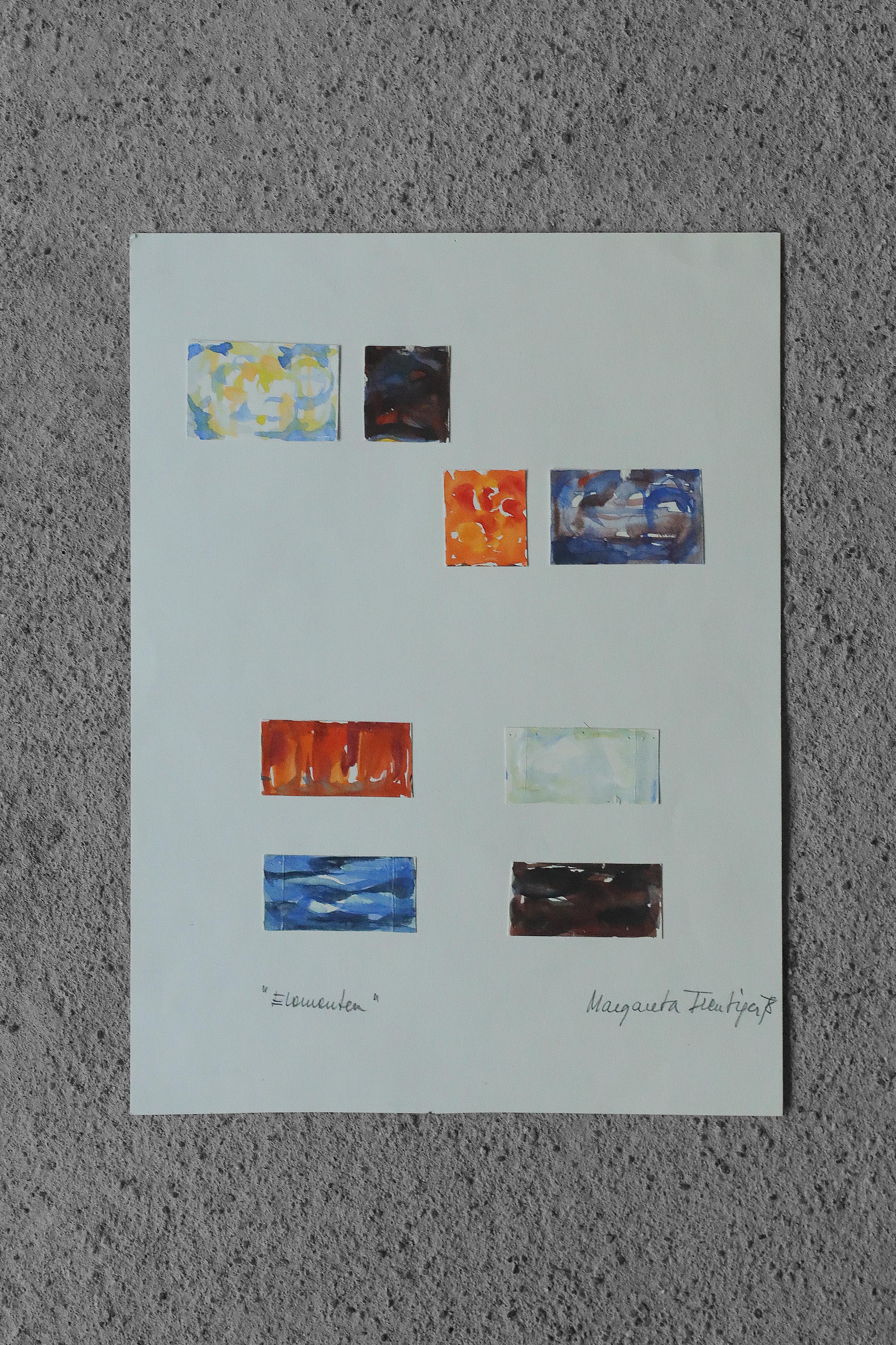 Margareta Treutiger, Elementen, Aquarell, 1978 (Skandinavische Moderne) im Angebot
