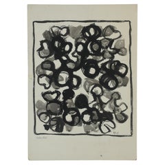 Margareta Treutiger, Vattenväxt, Technique mixte sur carton, 1965