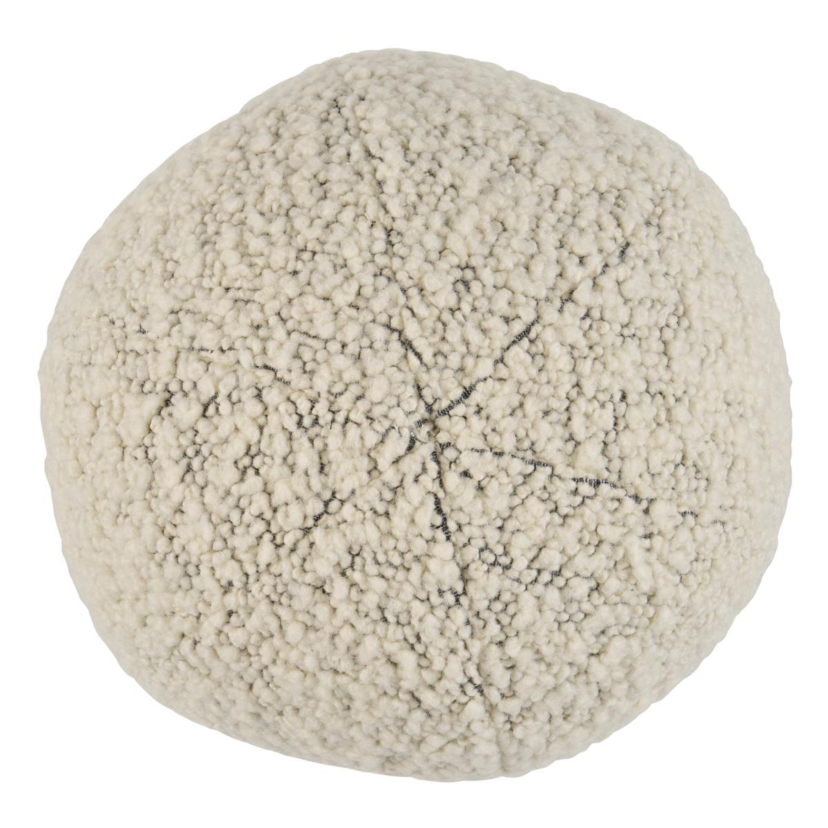 Margarete Sphere Pillow in Ivory on Charcoal 12 x 12" For Sale