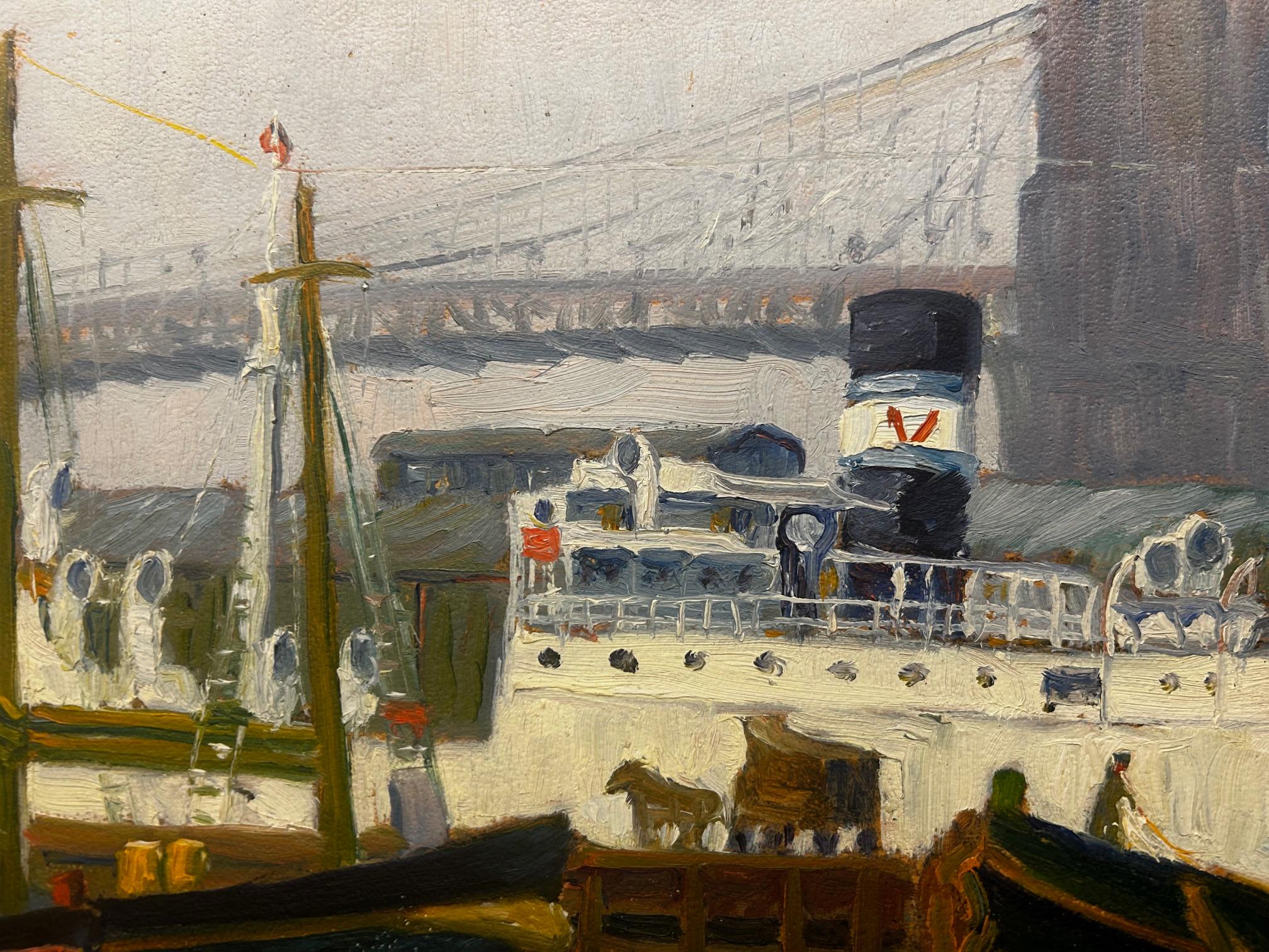 « The Ordell, Brooklyn Bridge » Margaretha E. Albers, paysage urbain new-yorkais en vente 1