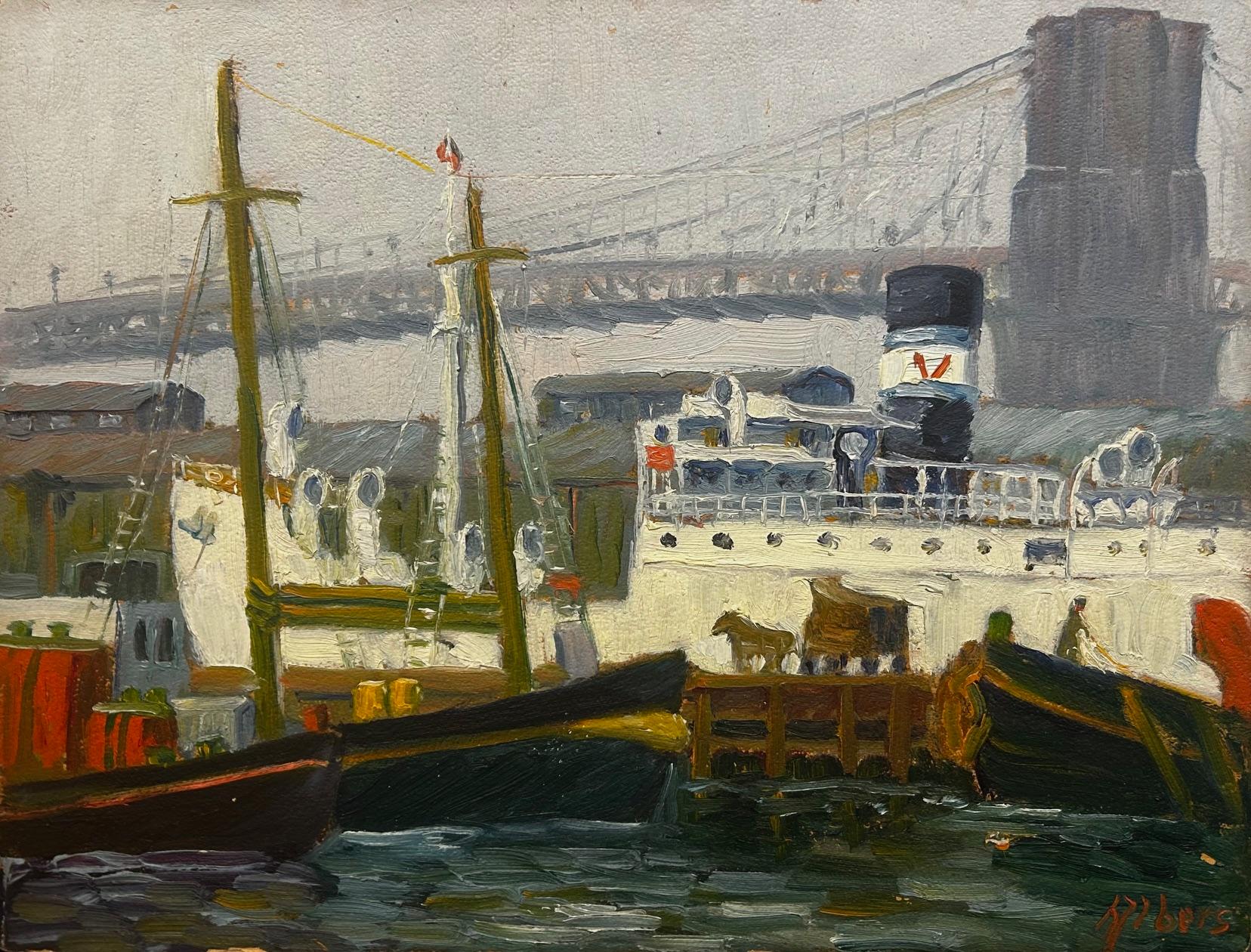 "El Ordell, Puente de Brooklyn" Margaretha E. Albers, Paisaje urbano de Nueva York